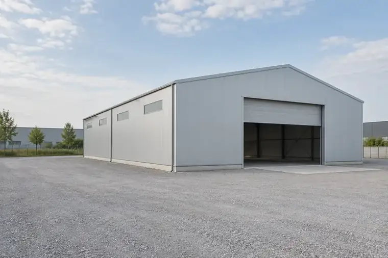 Leichtbauhalle mit großer Toröffnung